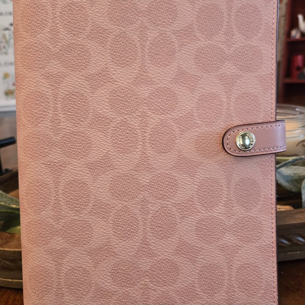 Coach Powder Pink Notebook in Signature Canvas